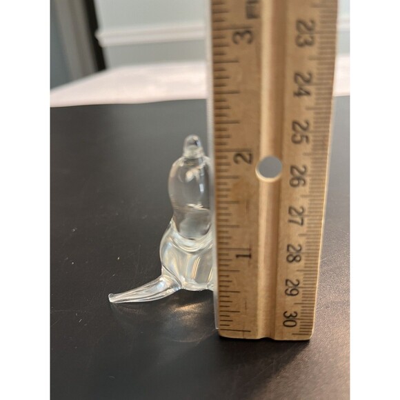 Lot of 2 Art Glass Clear Figurine Paperweight Snail & Seal Sea Lion - Picture 8 of 12